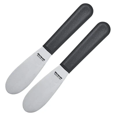 Image of Westmark Set of 2 Professional Butter Knives, Blade Size: 3.3 x 8.5 cm, Length: 18.5 Stainless Steel/Plastic, Master Line, Black/Silver, 135722E3