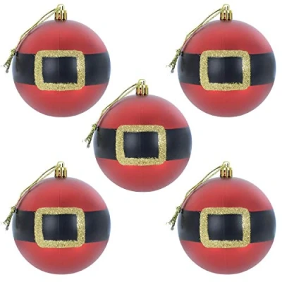 Image of Mr Crimbo Pack of 5 Novelty Santa Suit Christmas Tree Baubles Decorations 10cm