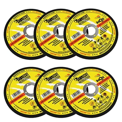 Image of 6 x SabreCut SCACD125A 125mm (5&quot;) 22.23mm Bore Professional Abrasive Stainless Steel INOX Cutting Angle Grinder Circular Saw Discs Compatible with Bosch Dewalt Makita Milwaukee and Many Others