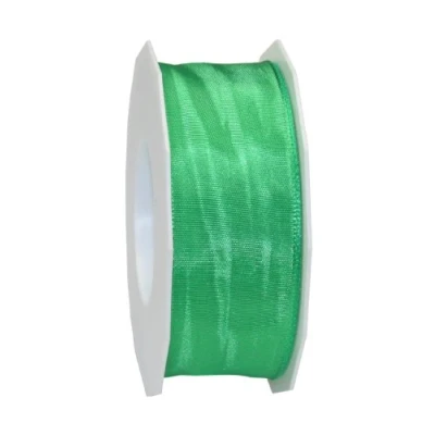 Image of C.E. Pattberg Präsent Lyon Wired Taffeta Ribbon Green 40 mm width, 25 m length