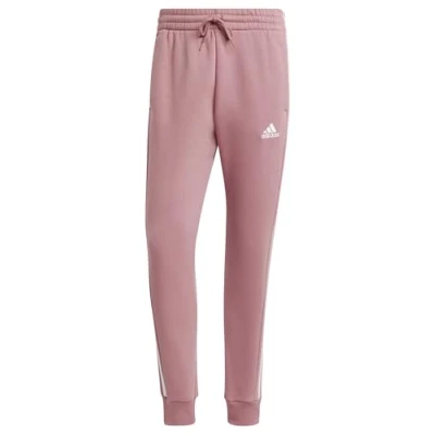 Image of adidas Men&#039;s Essentials Fleece 3 Stripes Tapered Cuff Pants, Tent Green F16, M Short