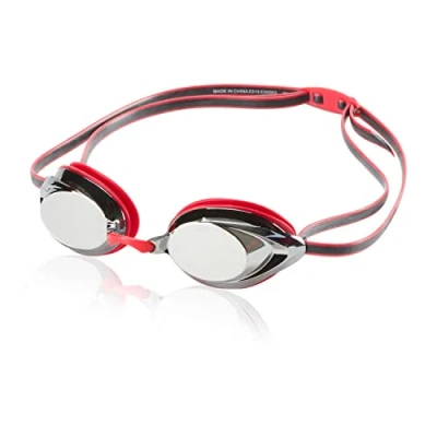 Image of Speedo Vanquisher 2.0 Mirrored Anti Fog Swim Swimming Competition Goggle, Red