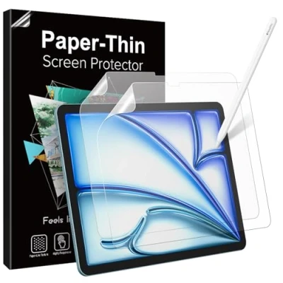 Image of TiMOVO 2 Pack Paper Screen Protector for iPad Air 6th Generation 11 inch M2 2024, Matte PET Film (A2902 A2903 A2904) Write and Draw Like on Paper, Anti Scratch