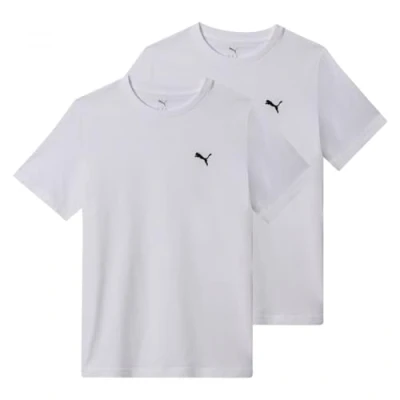 Image of Puma ESS LOGO TEE 2 PACK Basic Tshirt, Men&#039;s, Size: 4XL, White