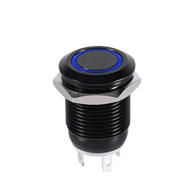 Image of 12mm Momentary Push Button Switch 12v LED Light Car Metal On Off Latching(Blue Light)