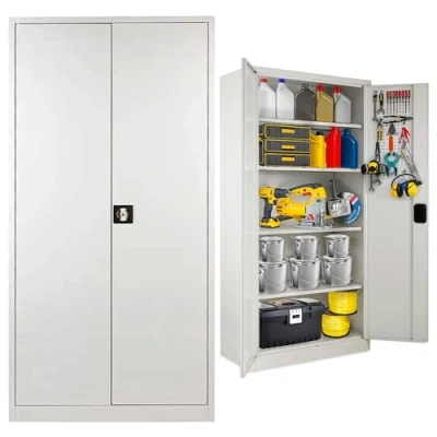 Image of Horison Industries Garage Storage Cabinet, Metal Cabinet Lockable Cupboard, Cabinets with Doors and Shelves, Tall Cupboard for Office or 1950x1200x420mm