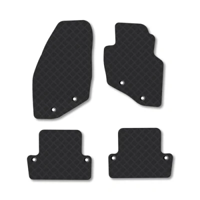 Image of Rubber Car Mats Compatible with Volvo S60 (2000 2010) Tailored Fit Floor Set Accessory Black Custom 4 Pieces Clips Anti Slip Backing, Heavy Duty &amp; Waterproof