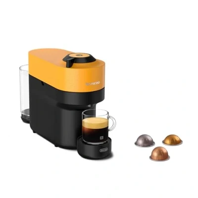 Image of Nespresso De&#039;Longhi Vertuo Pop Coffee Machine Mango Yellow