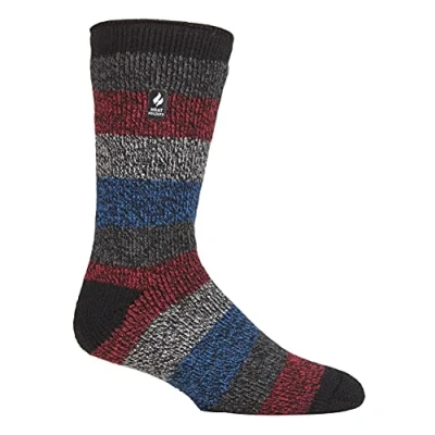 Image of HEAT HOLDERS Mens Extra Thick Thermal Socks for Winter Warm Fluffy Fleece Insulated Gifts Men (6 11, Black/Grey/Red (Milan))