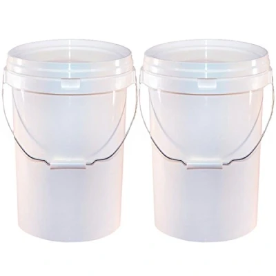 Image of 2x 20 Litre White Plastic Wash Bucket 2 System Car Bucket/Pail