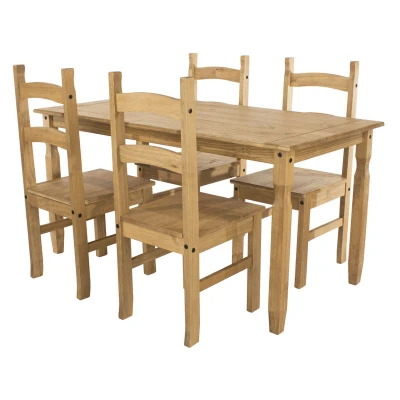 Image of Core Products Corona Rectangular Dining Table &amp; 4 Chair Set CRTBSET3