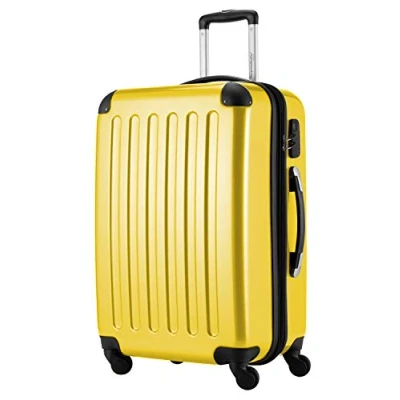 Image of HAUPTSTADTKOFFER Alex Luggage Suitcase Hardside Spinner Trolley 4 Wheel Expandable, 65cm, yellow