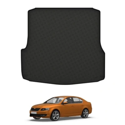 Image of Travall CargoMat Boot Liner Compatible with Skoda Octavia Hatchback (2009 2020) Premium Tailored to Fit Car Floor Mat Waterproof Black Rubber Dog Friendly Specific Protector