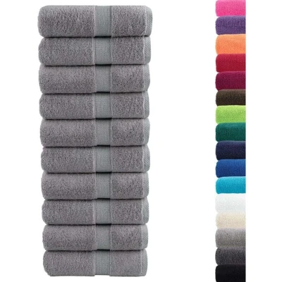 Image of vidaXL Premium Guest Towels SOLUND 10pcs Grey 30x50cm 600gsm