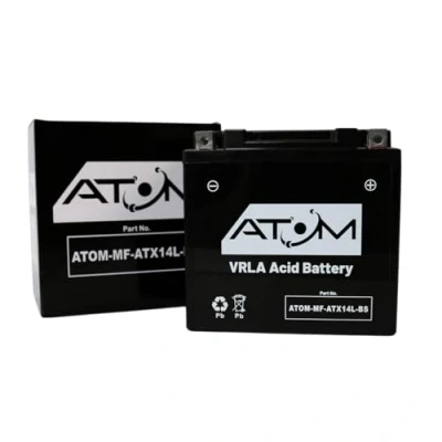 Image of YTX14L BS Atom AGM Motorcycle Battery Factory Sealed 12V 14Ah 285CCA