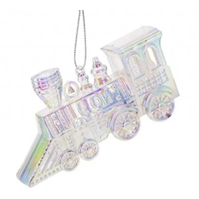 Image of Iridescent Shimmer Train Hanging Christmas Decoration Magical Fairy Tale Themed Xmas Tree Pendant