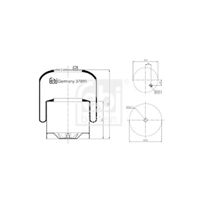 Image of 9423200757, 9423201821, 9423201921, 9423202621, 9423202721 Boot, air suspension FEBI BILSTEIN 37899 Rear Axle Left, Right