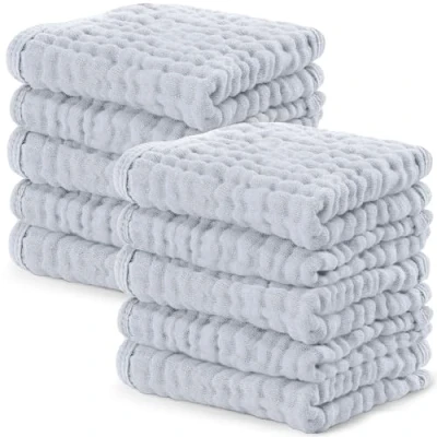 Image of Baby Washcloths, Muslin Cotton Towels, Large 10x10 Wash Cloths Soft on Sensitive Skin, Absorbent for Boys &amp; Girls, Newborn Toddlers Registry Gift (Caramel, 6 Pack, 25 X CM)