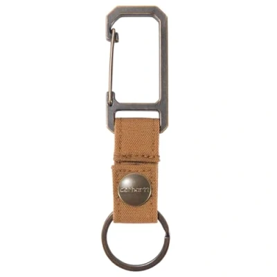 Image of Carhartt unisex adult Nylon Duck Key Keeper, Durable Keychain With Self locking Clip Wallet, (Carhartt Brown), One Size US