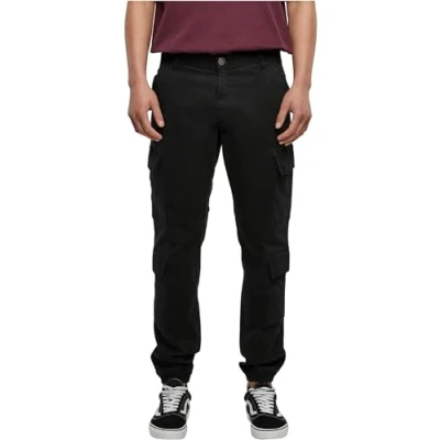 Image of Urban Classics Men&#039;s Double Cargo Twill Jogging Pants, Black, W42