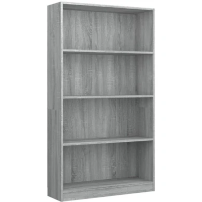 Image of vidaXL 4 Tier Book Cabinet Grey Sonoma 80x24x142 cm Engineered Wood