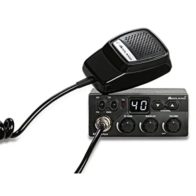 Image of Midland M Zero Plus CB Radio Vehicle Transceiver 40 AM/FM Channels, with 4 Pin Microphone