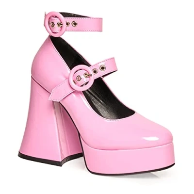Image of LAMODA Womens Spoil Me Court Shoe, Pink Patent, 3 UK