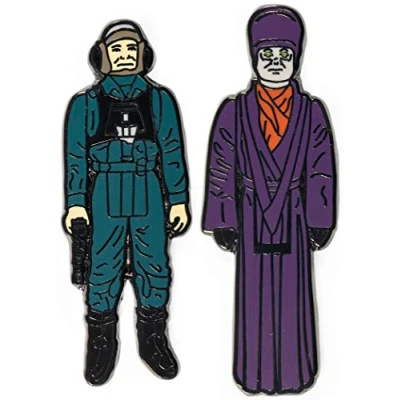 Image of Numskull Pin Kings Official Star Wars A Wing Pilot &amp; Imperial Dignitary Set of 2 Collectible Metal Enamel Badges