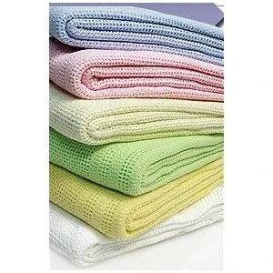 Image of Yellow Premium Quality 100% Cotton Cellular Blanket,Fit (Pram/Cot/Cotbed),&quot;Made in EU&quot; (PRAM (70 X 100CM))