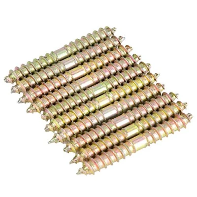 Image of 10pcs Dowel Screw, 6 * 50mm Durable Sturdy Double Head Ended Screws Woodworking Furniture Connector, Screw