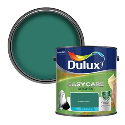 Image of Dulux Easycare Kitchen Matt Emulsion Paint Emerald Glade 2.5L
