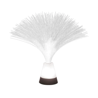 Image of Playlearn Fibre Optic Colour Changing Lamp, Crystal Filled Base 4 Colours Battery Operated, For Kids, Adults 13 Inch Mood Novelty Lamp Bedroom or Table Decoration