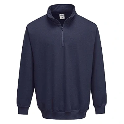 Image of Portwest Sorrento Zip Neck Sweatshirt, Size: L, Colour: Navy, B309NARL