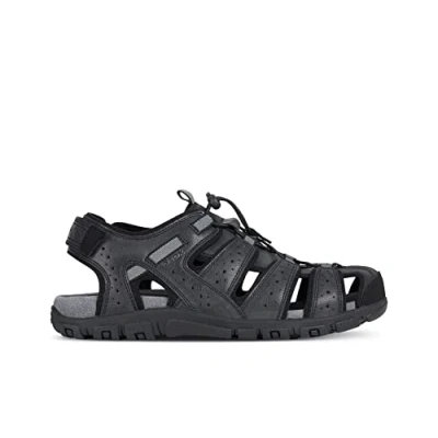 Image of Geox Men&#039;s Strada U Fisherman Sandal, Black, 6 UK