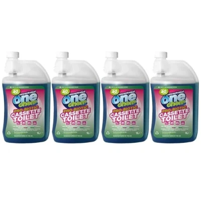 Image of One Chem Probiotic Cassette Toilet Blue Concentrate for waste and flush tanks 4 x 1L bundle