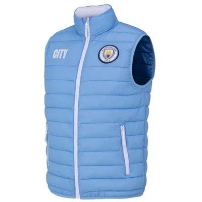 Image of Manchester City Official Collection Men&#039;s Sleeveless Down Jacket, Blue, M