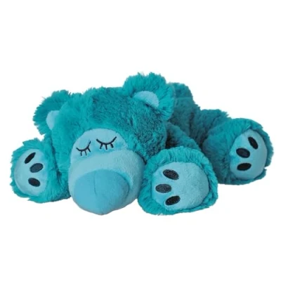 Image of Warmies Sleeping Bear Microwavable Plush, with Lavender Stuffing, Turquoise 1 Piece