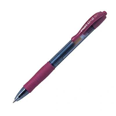Image of Pilot G2 07 Ballpoint Gel Pens Burgundy Colour Pack of 6