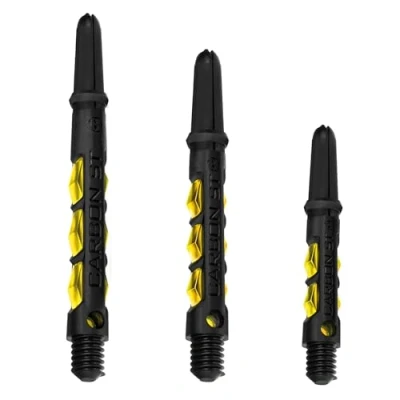 Image of Harrows Dart Shafts Carbon ST Stems with Pyramid Rings, Tweenie, Yellow