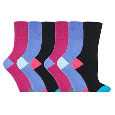 Image of SOCK SHOP GENTLE GRIP 6 Pairs of Ladies Socks, Size UK 4 8 (6 x RH188)