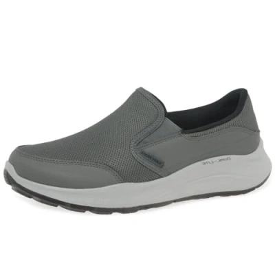 Image of Skechers Men&#039;s 232515 Char Sneaker, Charcoal Mesh/Duraleather/Trim, 6 UK