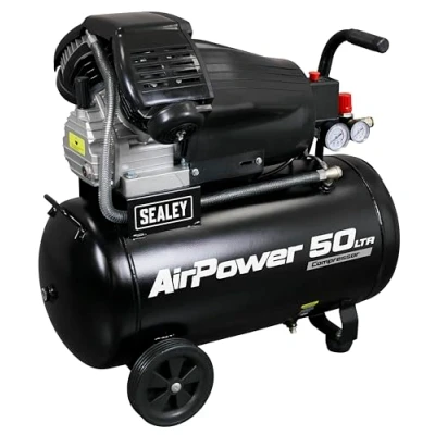 Image of Sealey V Twin Direct Drive Air Compressor, 50L, 3hp, 13.7cfm, 116psi, 2.2kW SAC5030VA