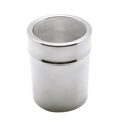 Image of Accessotech Stainless Steel Chocolate Shaker Icing Cocoa Flour Sugar Cappuccino Sifter &amp; Lid