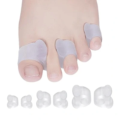 Image of 18Pcs Gel Toe Separator, Pinky Separators, Big Spacers, Hammer Bunion Corrector and Relief, Silicone Small Spreader for Overlapping Toes, Three Size (18)