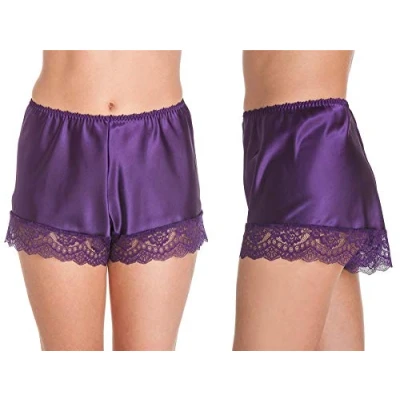 Image of undercover lingerie F58 Womens Luxury Satin French Knickers Purple XOS