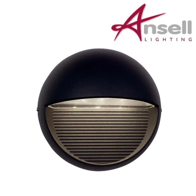 Image of Ansell Kappa 3W LED Wall Light IP65 Black AKLED/B