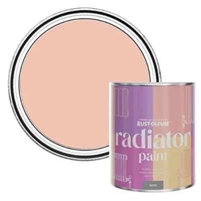 Image of Rust Oleum Orange Heat Resistant Radiator Paint in Satin Finish Coral 750ml