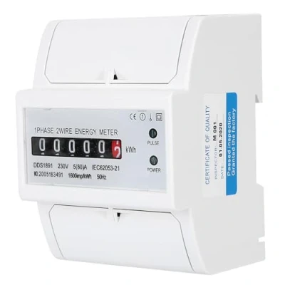 Image of Single Phase Electricity Power Energy Meter, DIN Rail Usage Monitor, Electric Industrial Equipment for Sub‑Meter Systems