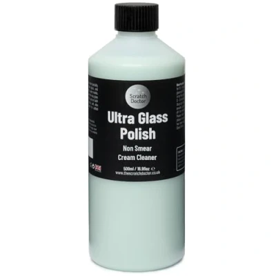Image of Scratch Doctor Glass Polish Cleaning Cream Clear Shine Smear Free Clean for Windows Car Windscreen Tables Mirrors Hobs (500ml)