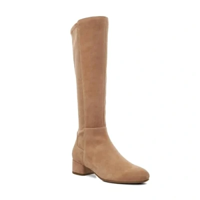 Image of Dune Ladies Tayla Stretch Suede Knee High Boots Size UK 4 Block Heel